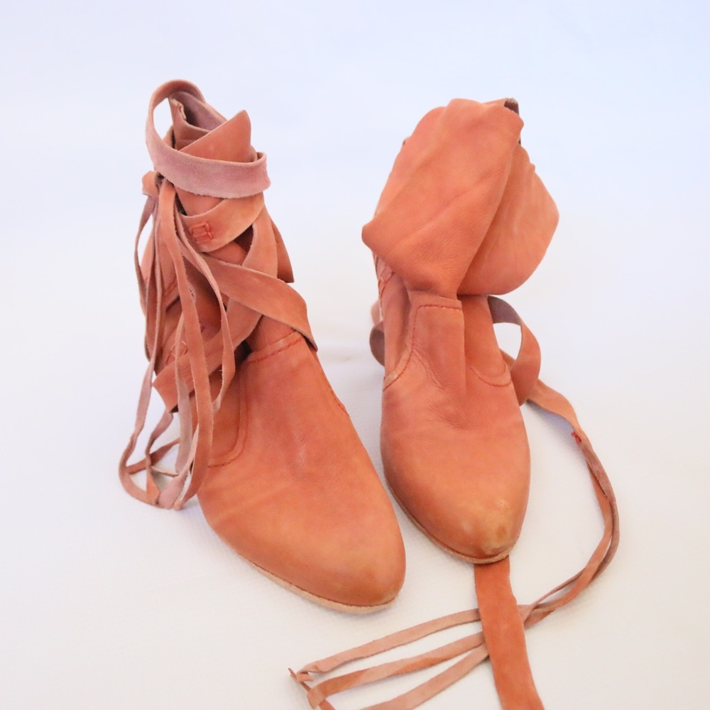 Free People Leather Lace Around Heel Bootie